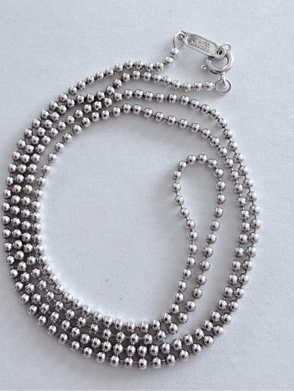 24” Tiffany & Co. Makers Beaded Chain Necklace